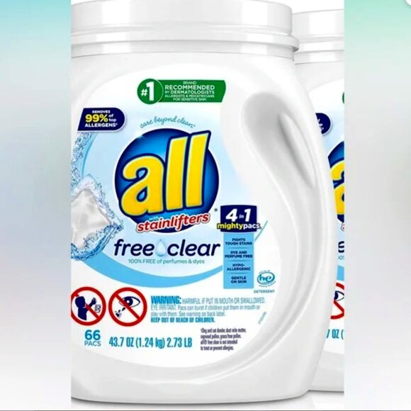 NEW! All Mighty Pacs  Free Clear for Sensitive Skin, 66 Count - Picture 1 of 6